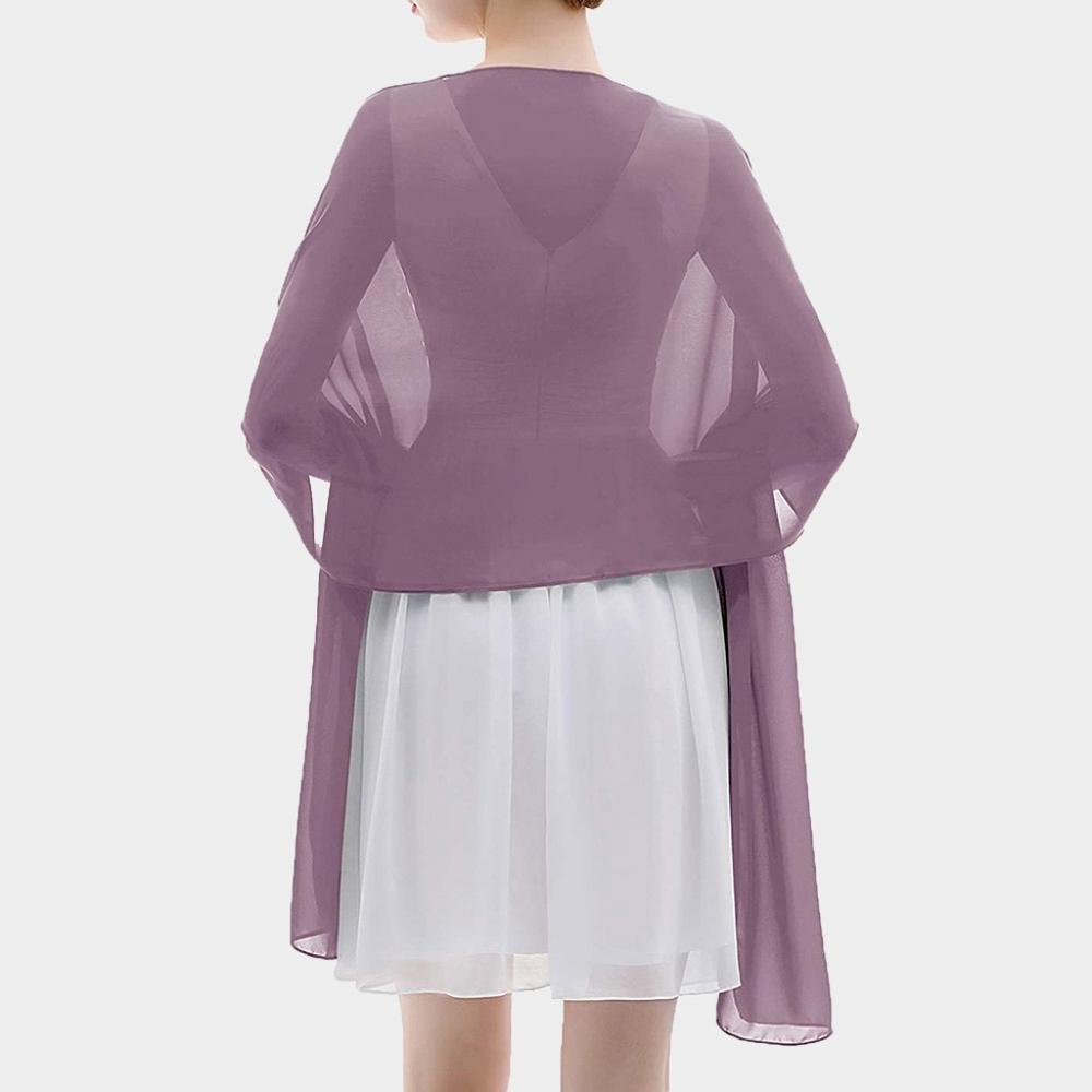 Mauve Chiffon Scarf 68 Inches Long Style Shawl Plain Simple Casual